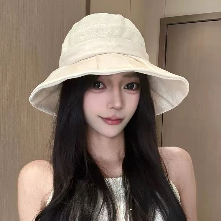 【Z102】夏季欧根纱蝴蝶结渔夫帽