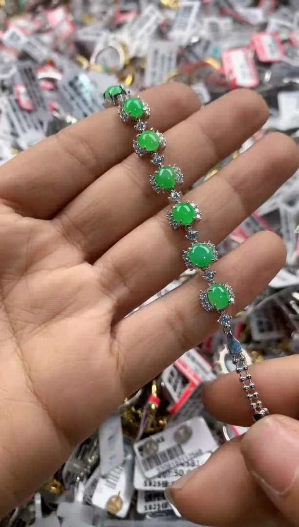 银S925镶嵌戒指翡翠10     3