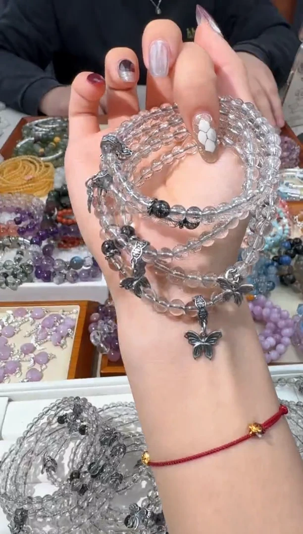 【闪购商品】水晶手链银S925镶嵌E009银发小m蝴蝶款