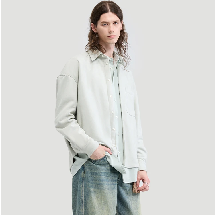 2024春秋新款男士长袖衬衫黑色时尚休闲潮流514