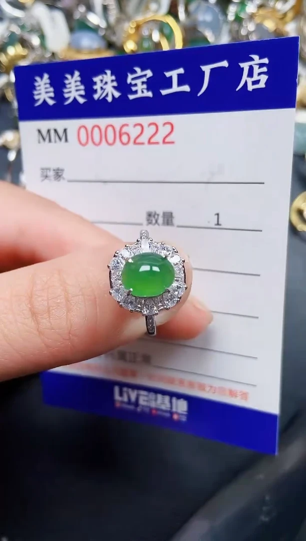 翡翠银S925镶嵌颈饰6222