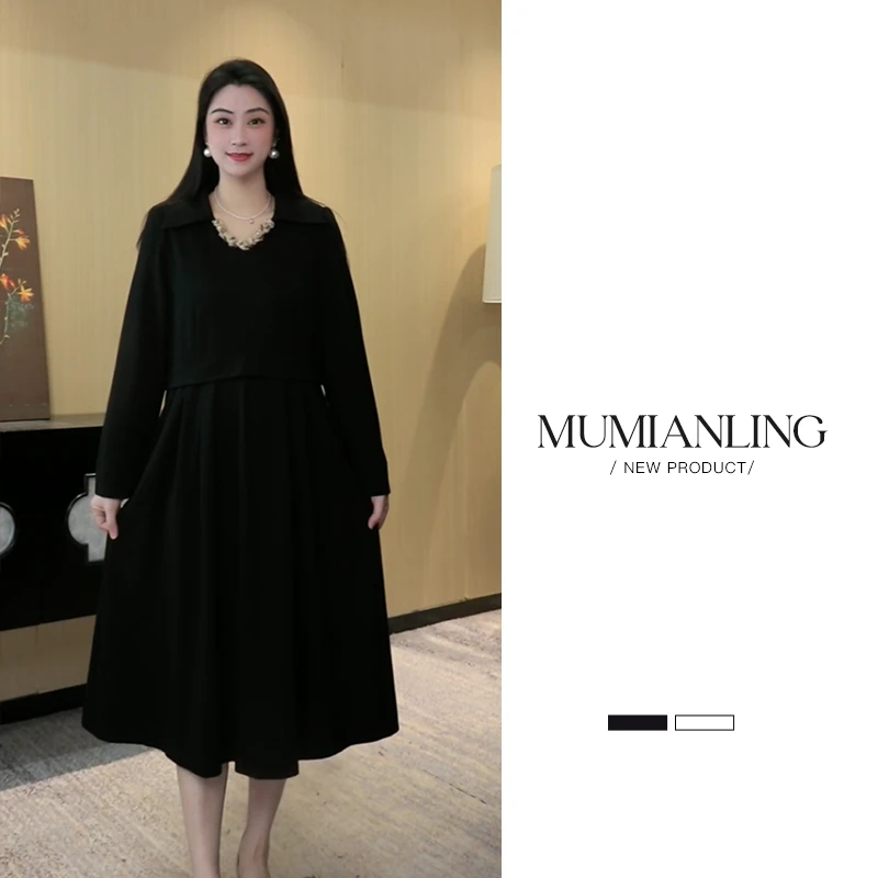 木棉林定制女装2025春款高级减龄气质显瘦时尚百搭连衣裙ZB6677