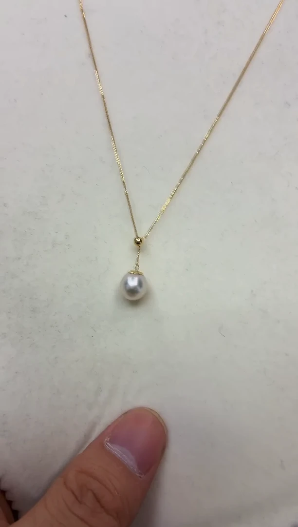 18K金镶嵌DA海水珍珠akoyaY链8-9 y1307