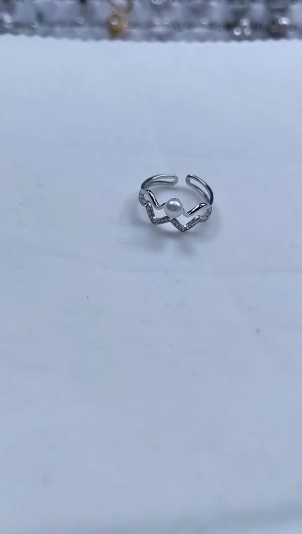 【闪购商品】海水珍珠戒指银S925镶嵌设计款珍珠戒指