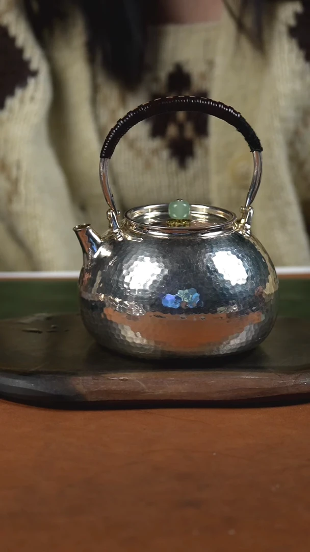 手工锤纹钱袋子提梁