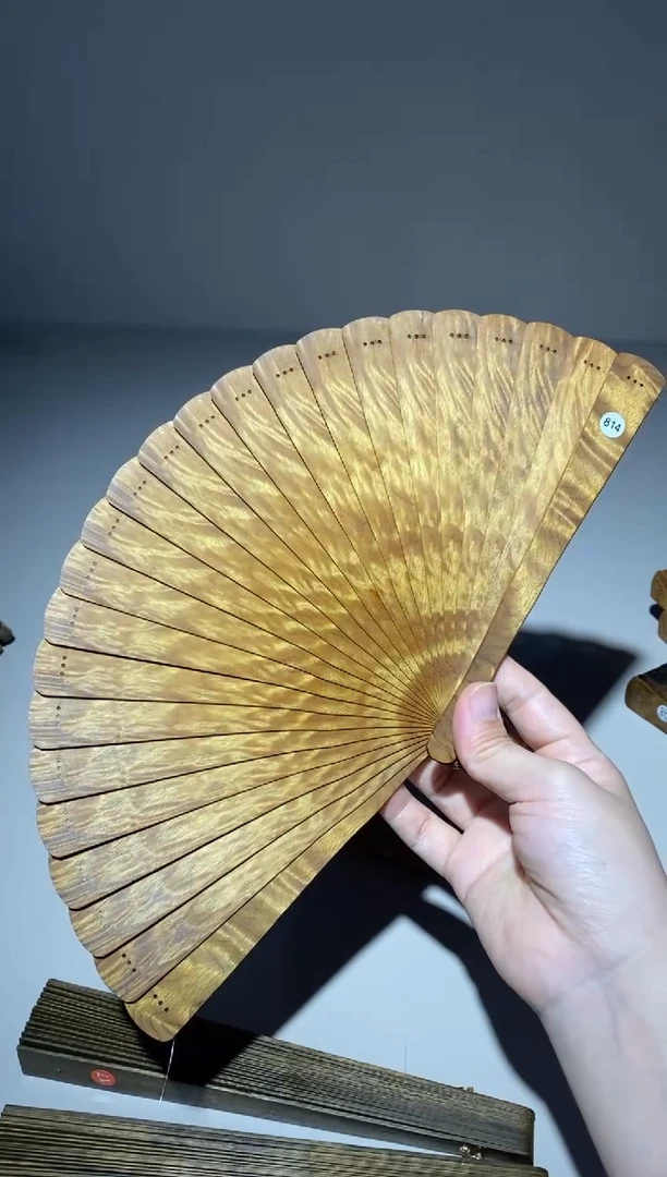 金丝楠葡*18cm金丝楠木小叶桢楠扇814