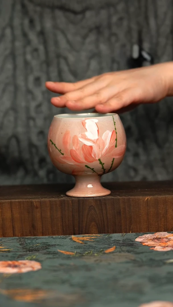 杯釉下彩手工手绘同款陶器