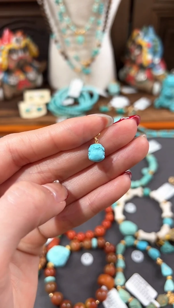 【闪购商品】绿松石提溜18K金镶嵌绿松石提溜