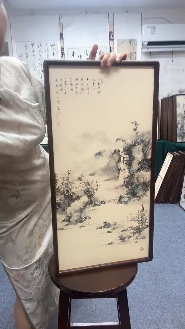 国画35*68实木画框顺丰包邮手绘