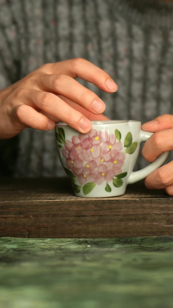 陶瓷青诗集手工手绘瓷器