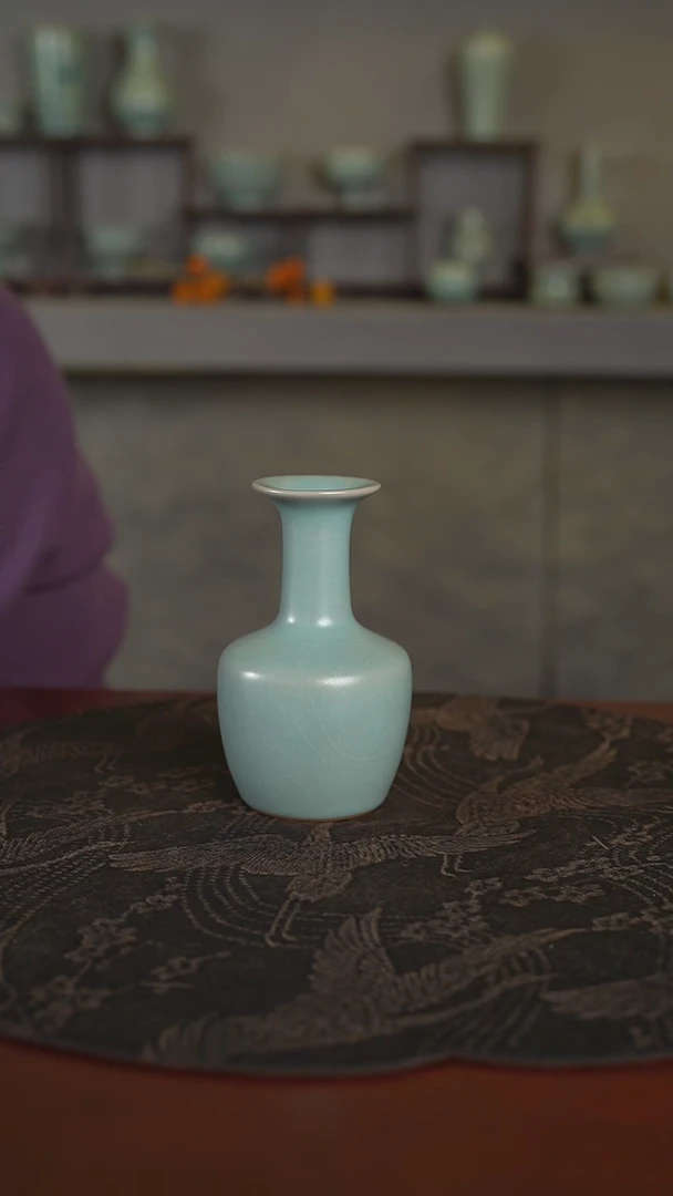 【闪购商品】杯汝窑天青色纸槌瓶