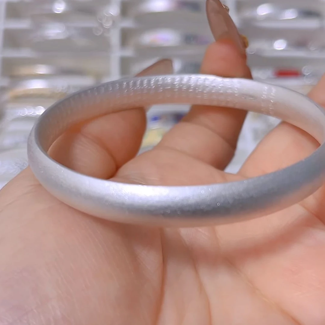 足银手镯 古法素圈心经足银999.9手镯实心传承古法心经磨砂