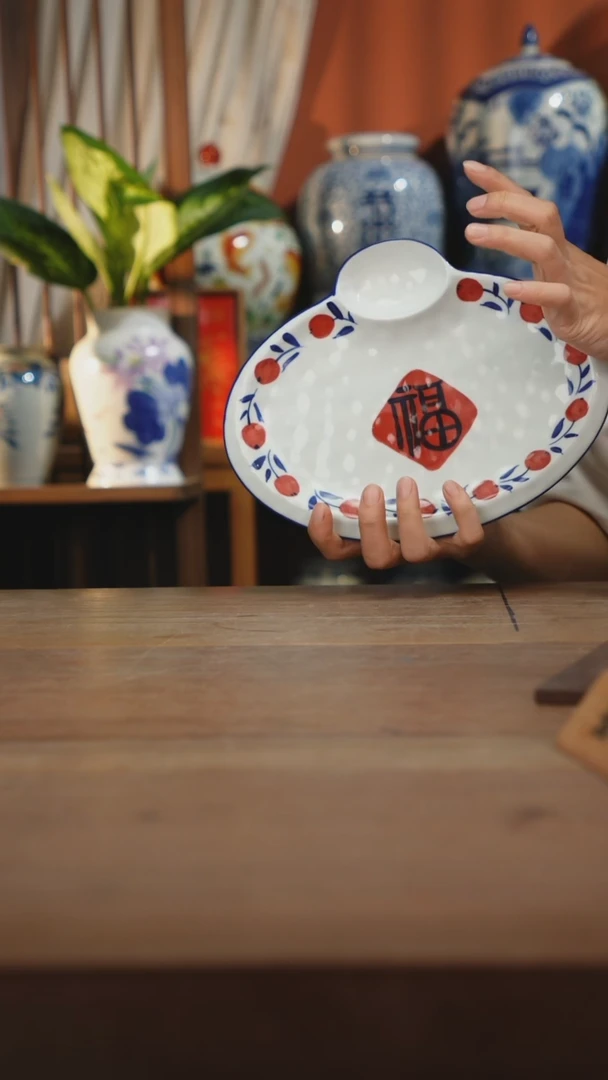 瓷片 景德镇设计师釉下手绘陶瓷餐具