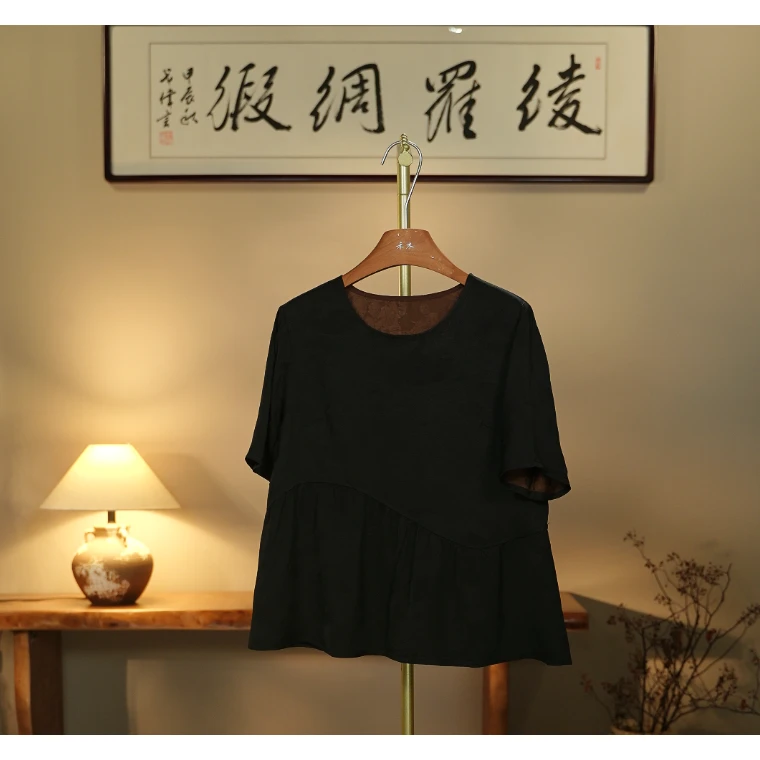 【古韵新风-香云纱衬衫】中式国风香云纱衬衫0612