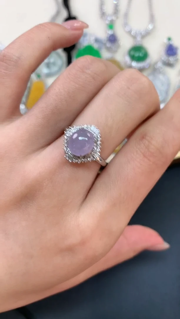 【闪购商品】翡翠戒指18K金镶嵌A77|3980