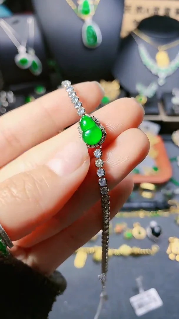 【闪购商品】翡翠手链银S925镶嵌手链