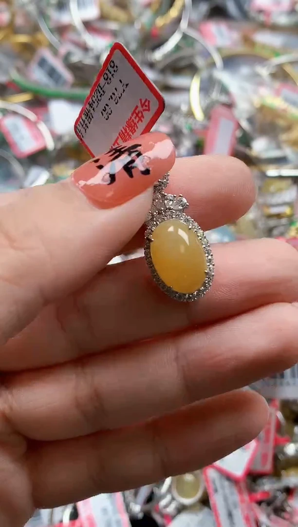 银S925镶嵌戒指翡翠天然A货缅甸翡翠