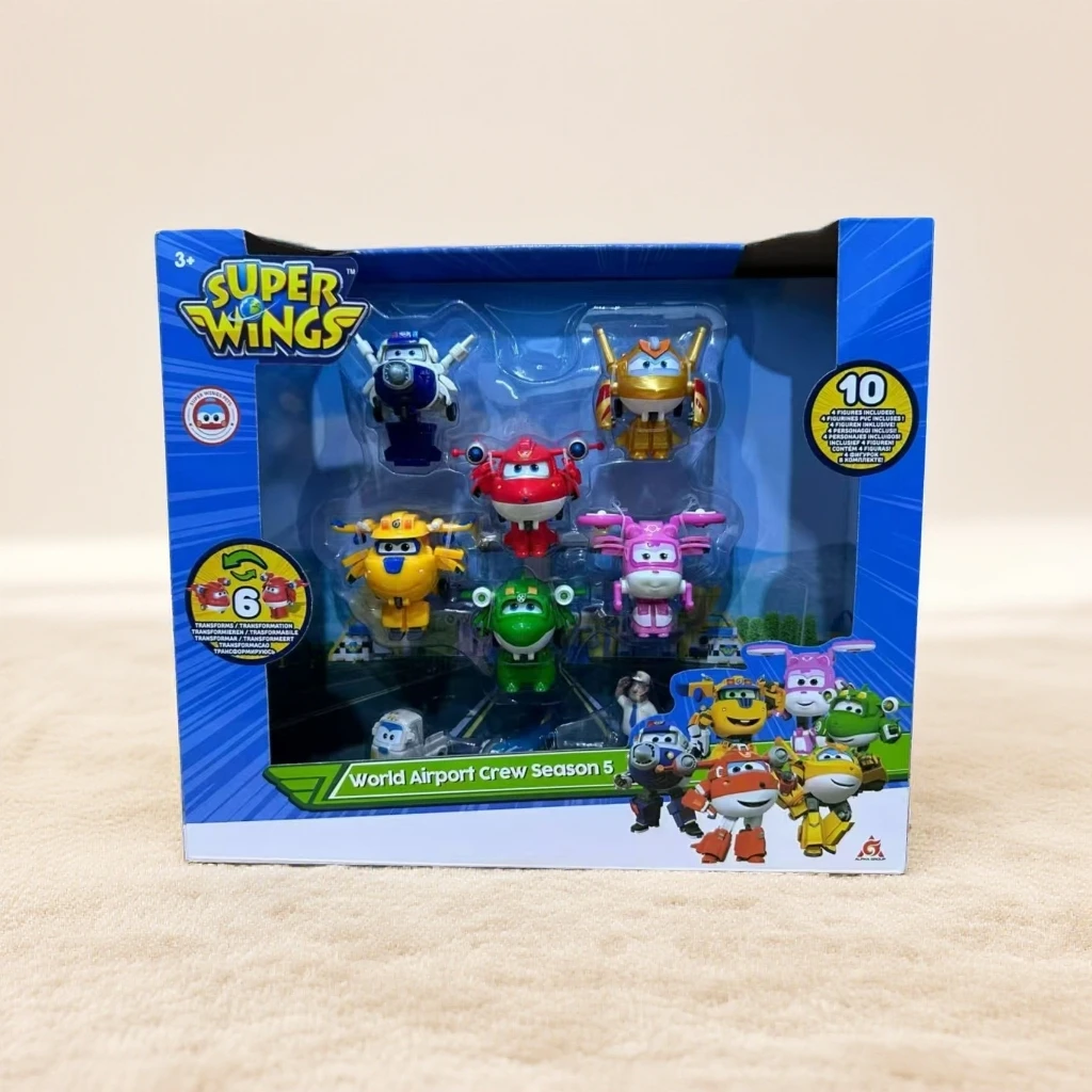 正品超级飞侠迷你变形机器人乐迪小爱包警长小青大鹏套装