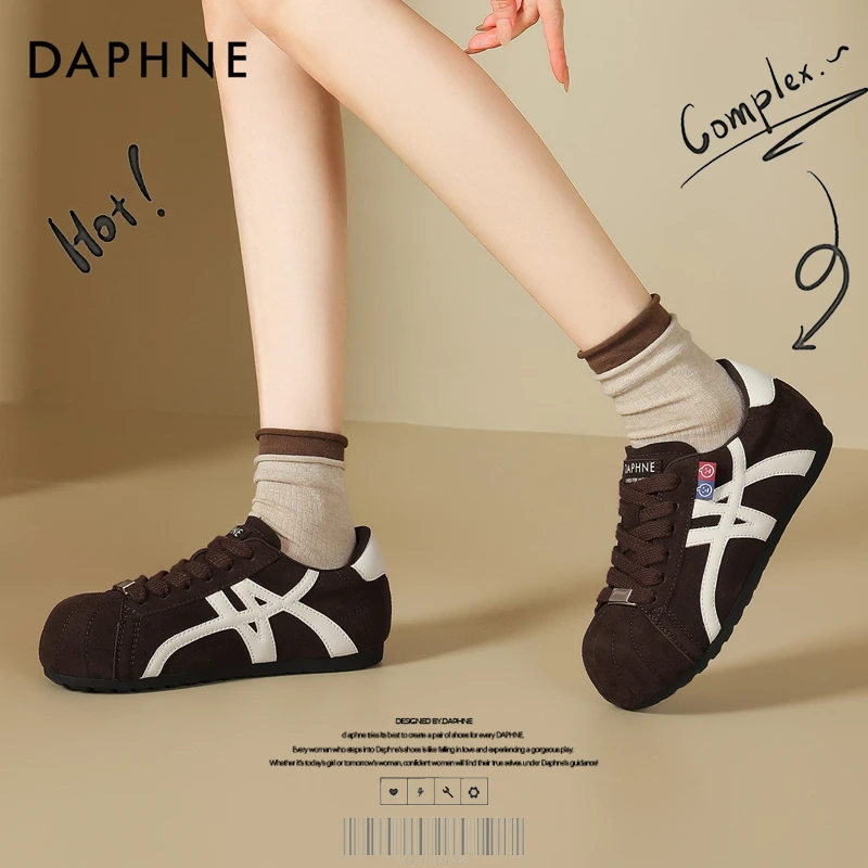 达芙妮网红爆款经典德训鞋2025秋复古内增高阿甘鞋舒适休闲运动鞋