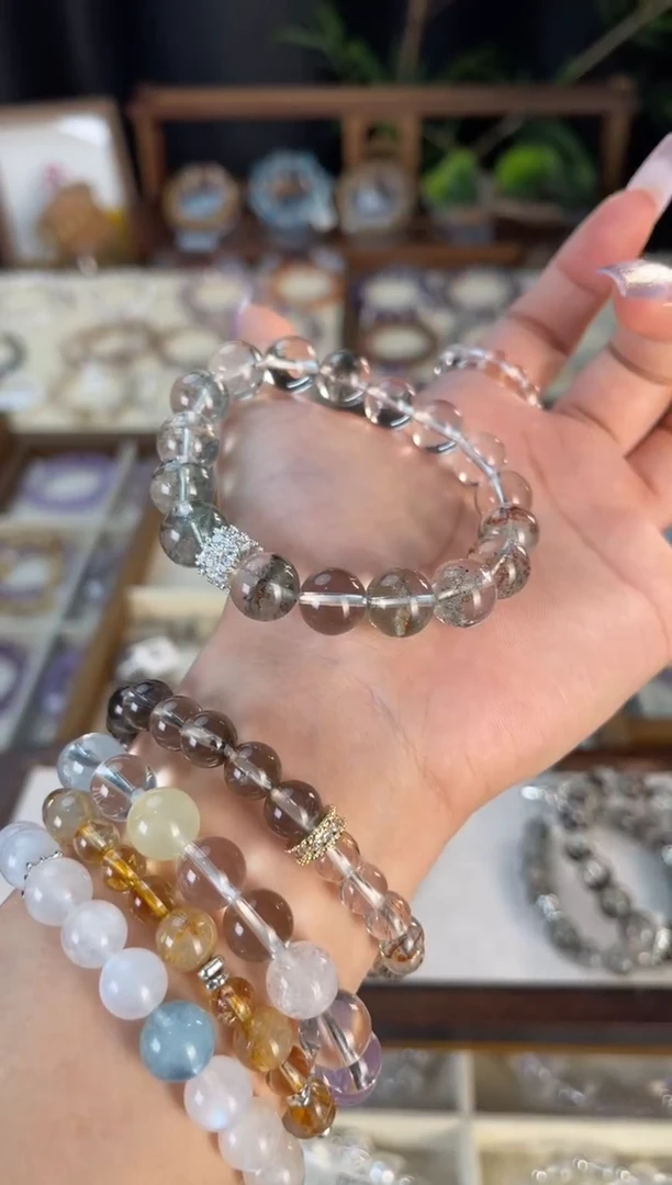 【闪购商品】手串合金水晶绿幽灵+白水