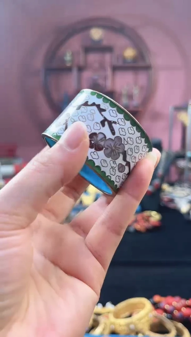 非遗 景泰蓝围巾扣 白色