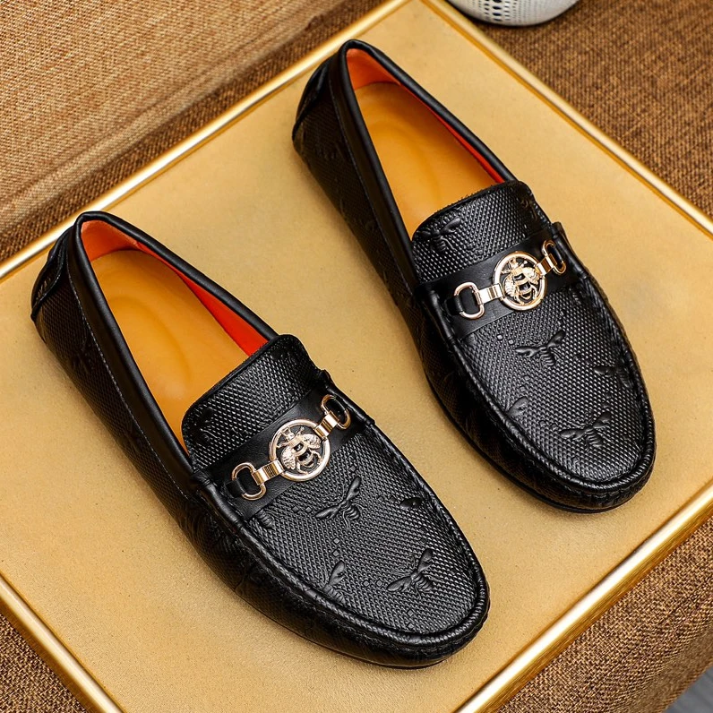 2025爆款休闲男士豆豆鞋软底透气潮牌真皮驾车鞋牛皮潮流时尚皮鞋