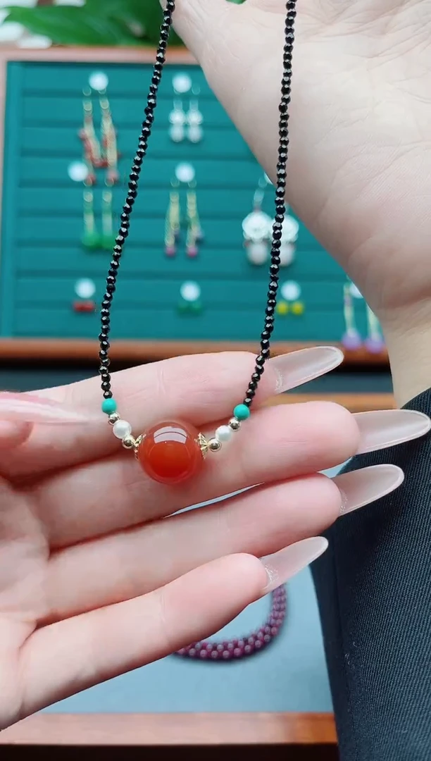 【闪购商品】南红玛瑙耳饰未镶嵌00项链红