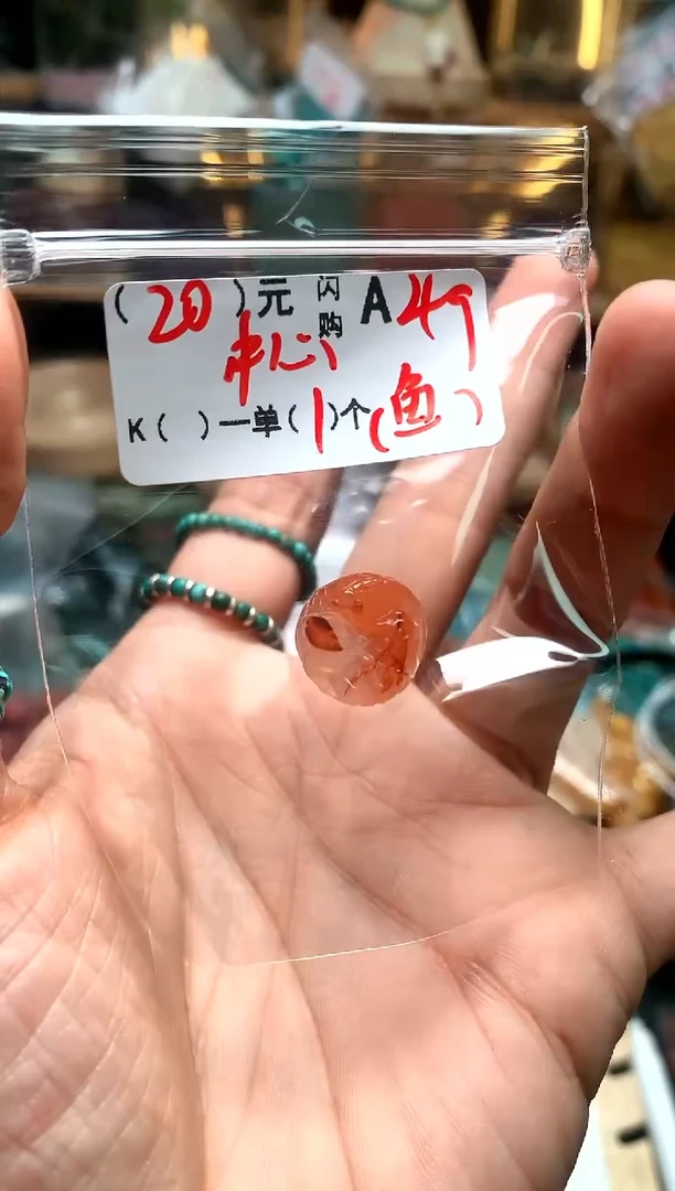 颈饰未镶嵌南红玛瑙佐**贝A49 鱼