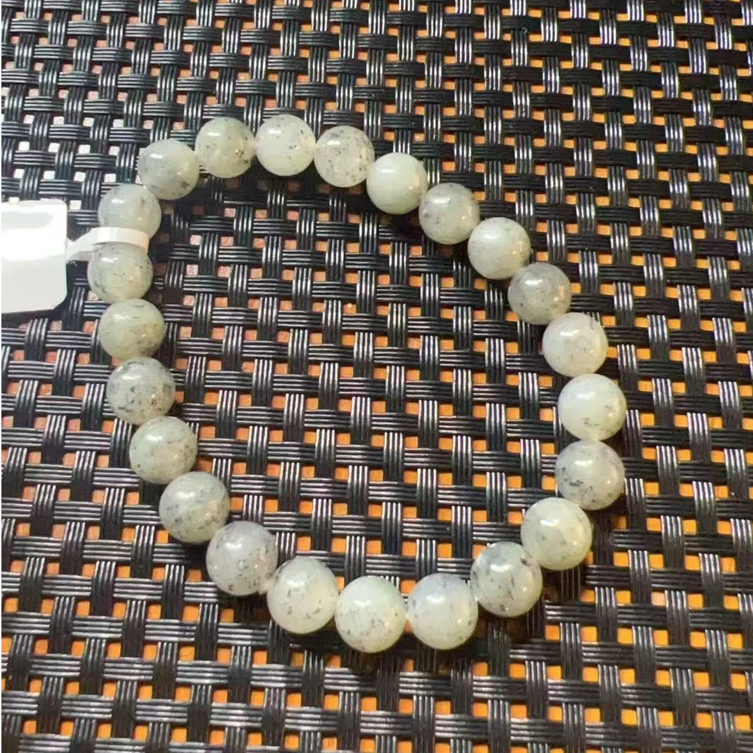 天然和田玉卡8mm青花手串轻奢精美女士素圈百搭气质简约女款手串