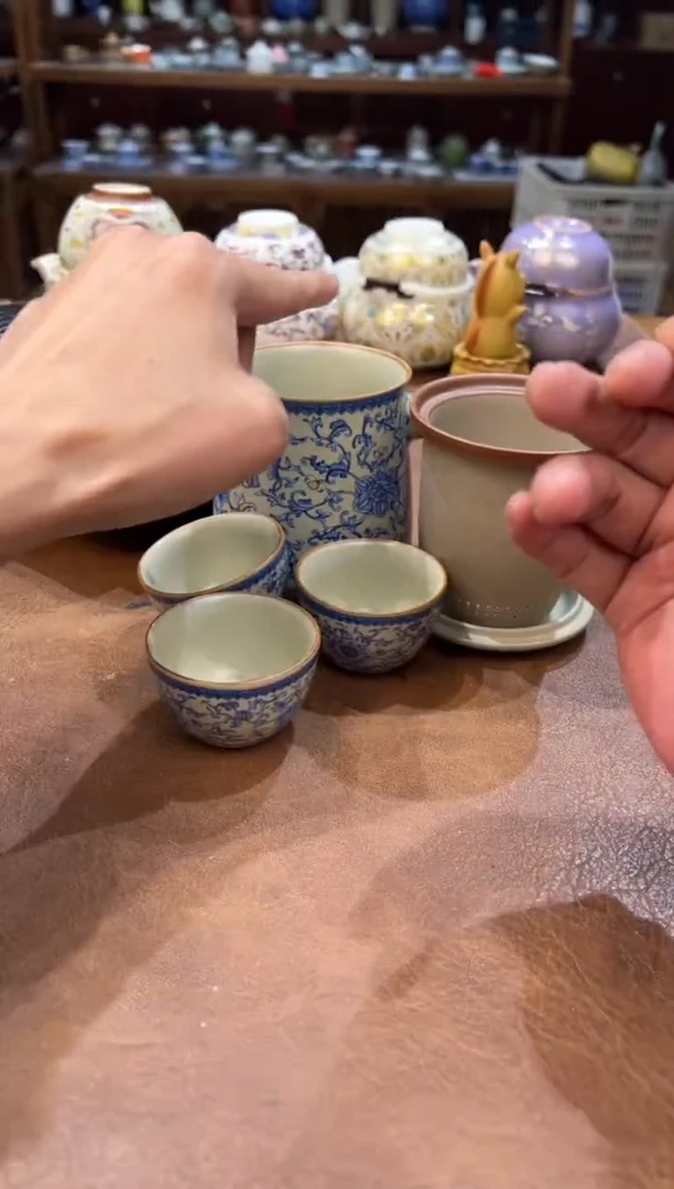 真的很便宜会开片的旅行茶具