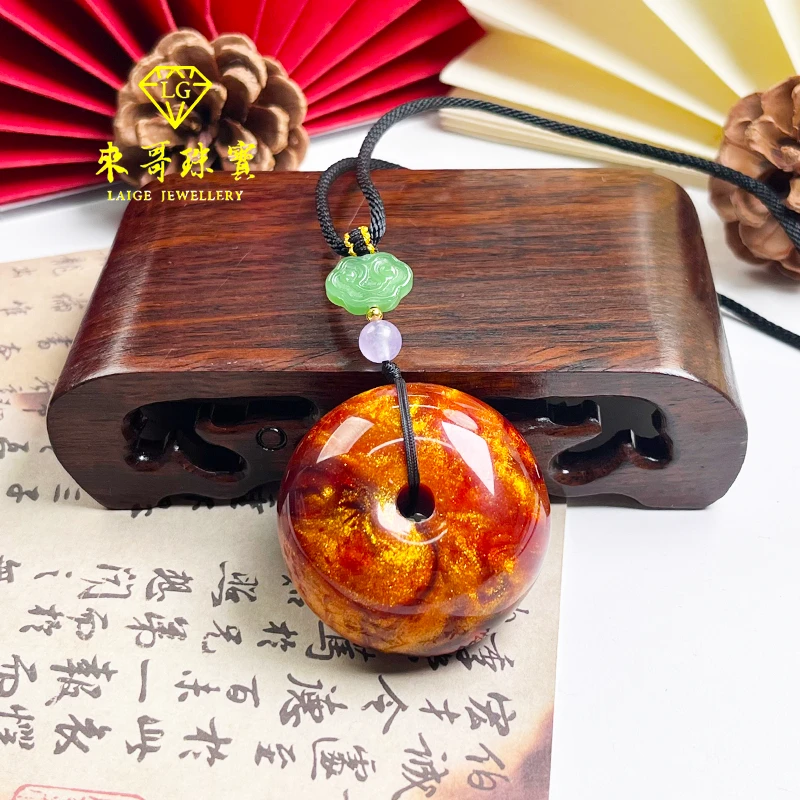 迎冬特惠【贵族甄选】柳柳金沙平安扣吊坠