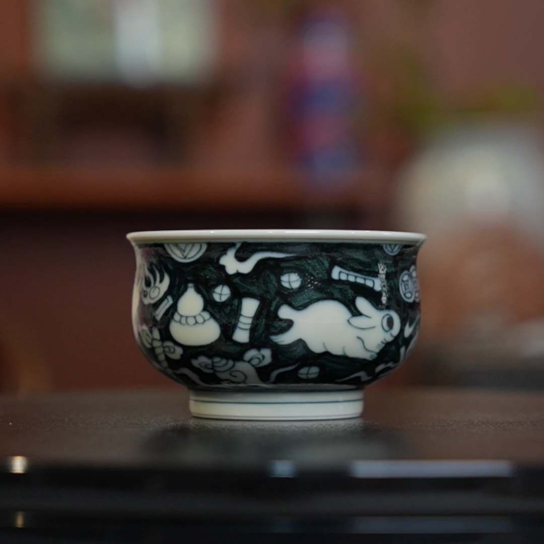 12.23/M400C7/甫生雅集/二号釉青花玉兔主人杯