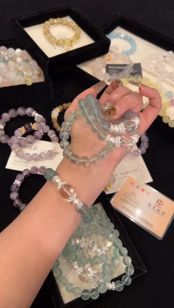 【闪购商品】水晶手链合金绿萤石手链x1413