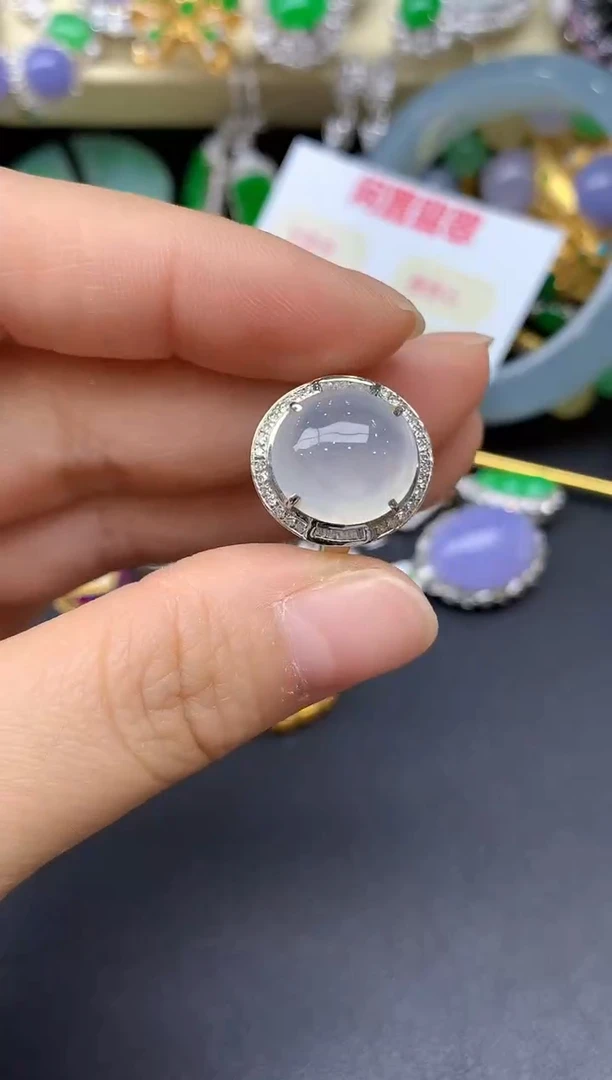 18K金镶嵌戒指翡翠248-翡翠雪姐天天见