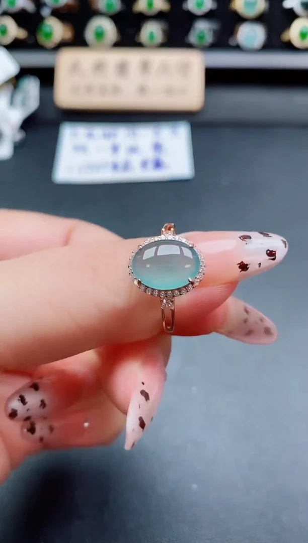 银S925镶嵌戒指翡翠1