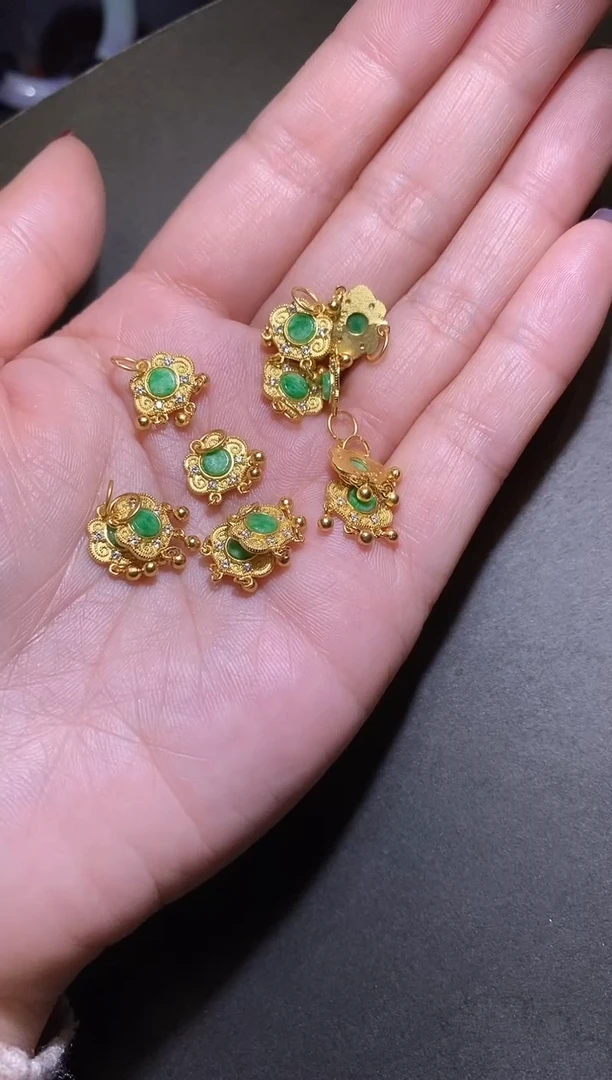【闪购商品】翡翠颈饰银S925镶嵌翡翠如意挂件（多样发二）