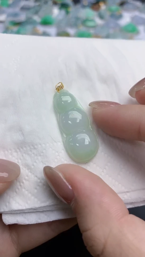 【闪购商品】翡翠颈饰18K金镶嵌天然缅甸翡翠A货