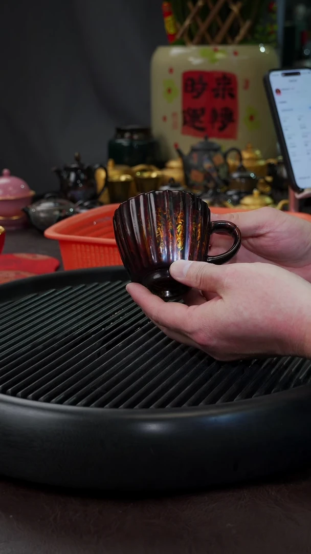 【闪购商品】杯【宜景窑大漆鎏金】杯子23