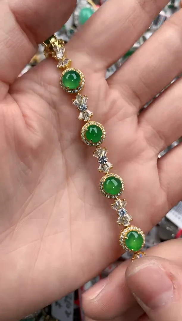 银S925镶嵌戒指翡翠444             10