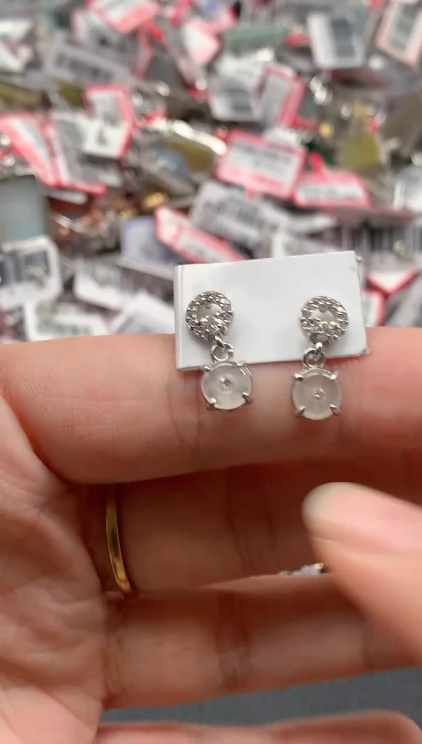 银S925镶嵌戒指翡翠天然A货缅甸翡翠