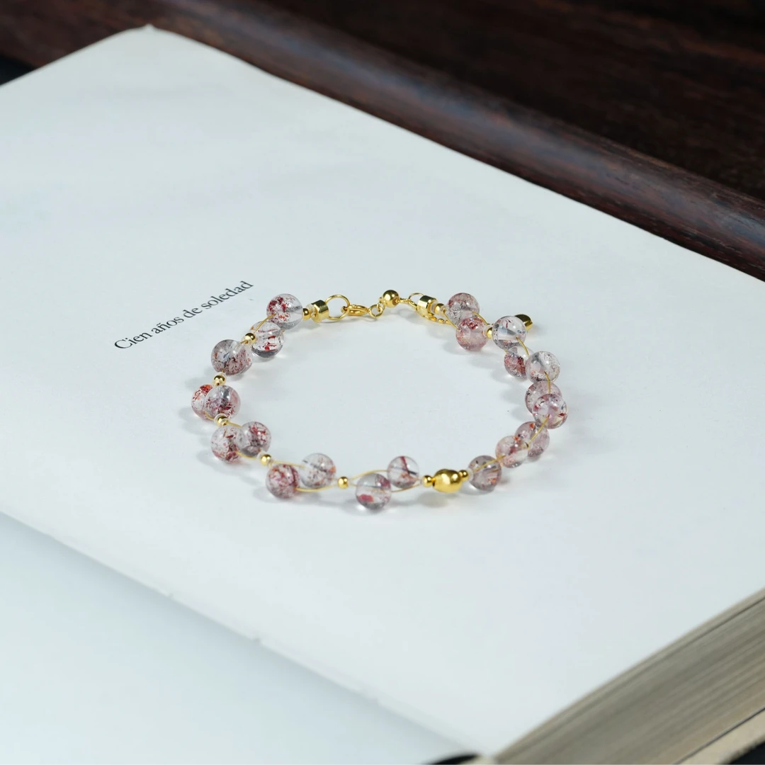 【一眼爱】花奢珠宝 金草莓18k金手链（多样性发货）