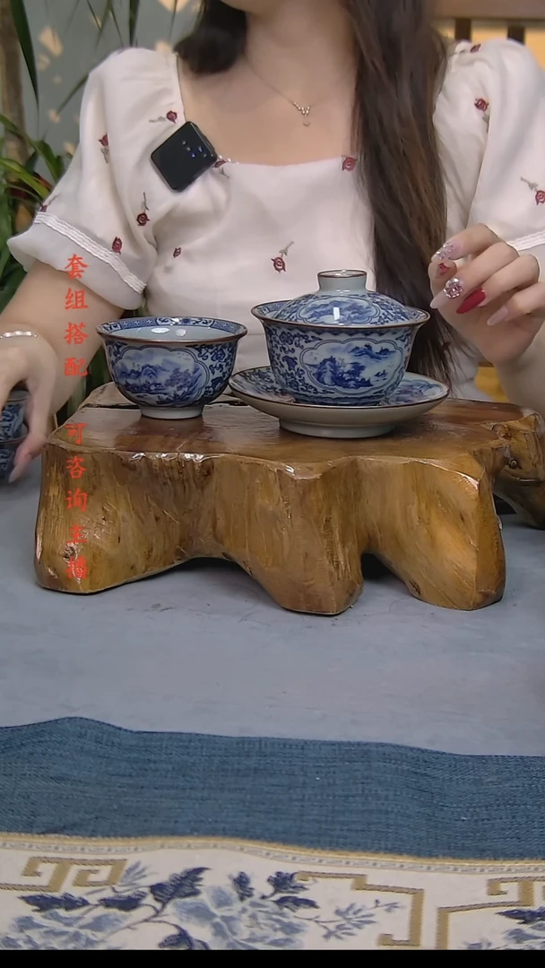 简装家用款2件套 老陶泥开片纹陶瓷茶具