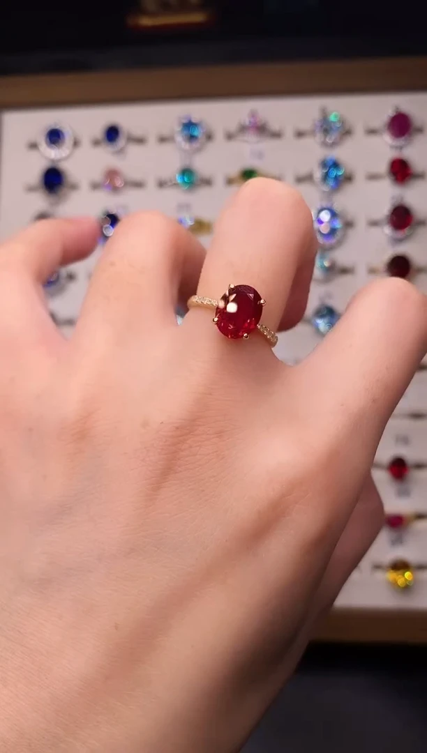 5克拉红宝石（处理）欧美风戒指