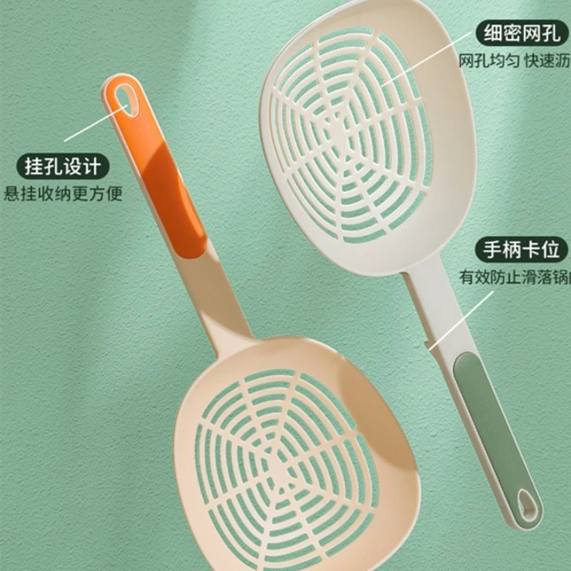 厨房大漏勺捞面捞饺子过滤网耐高温意面长柄沥水捞勺子
