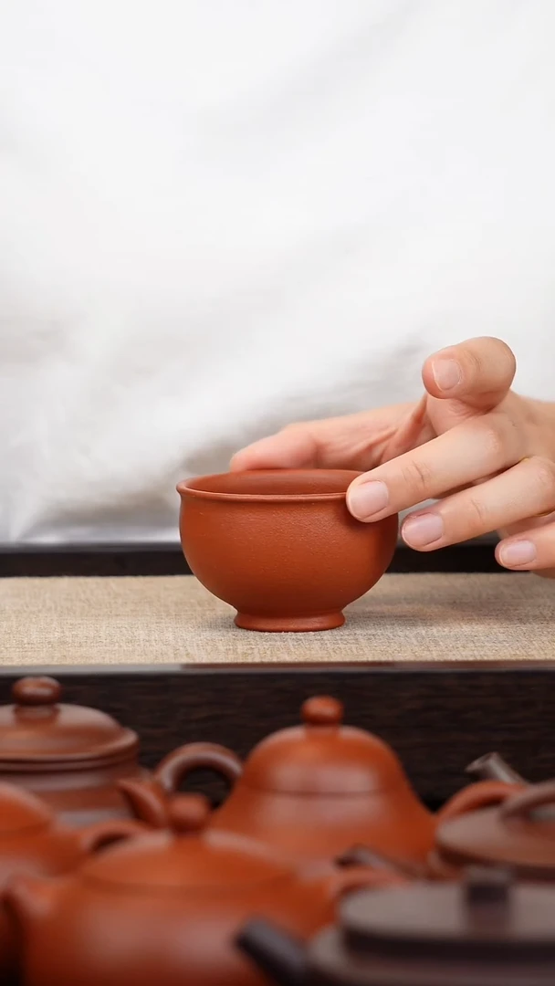 茶壶紫砂引流款 90cc 红降坡 主人杯