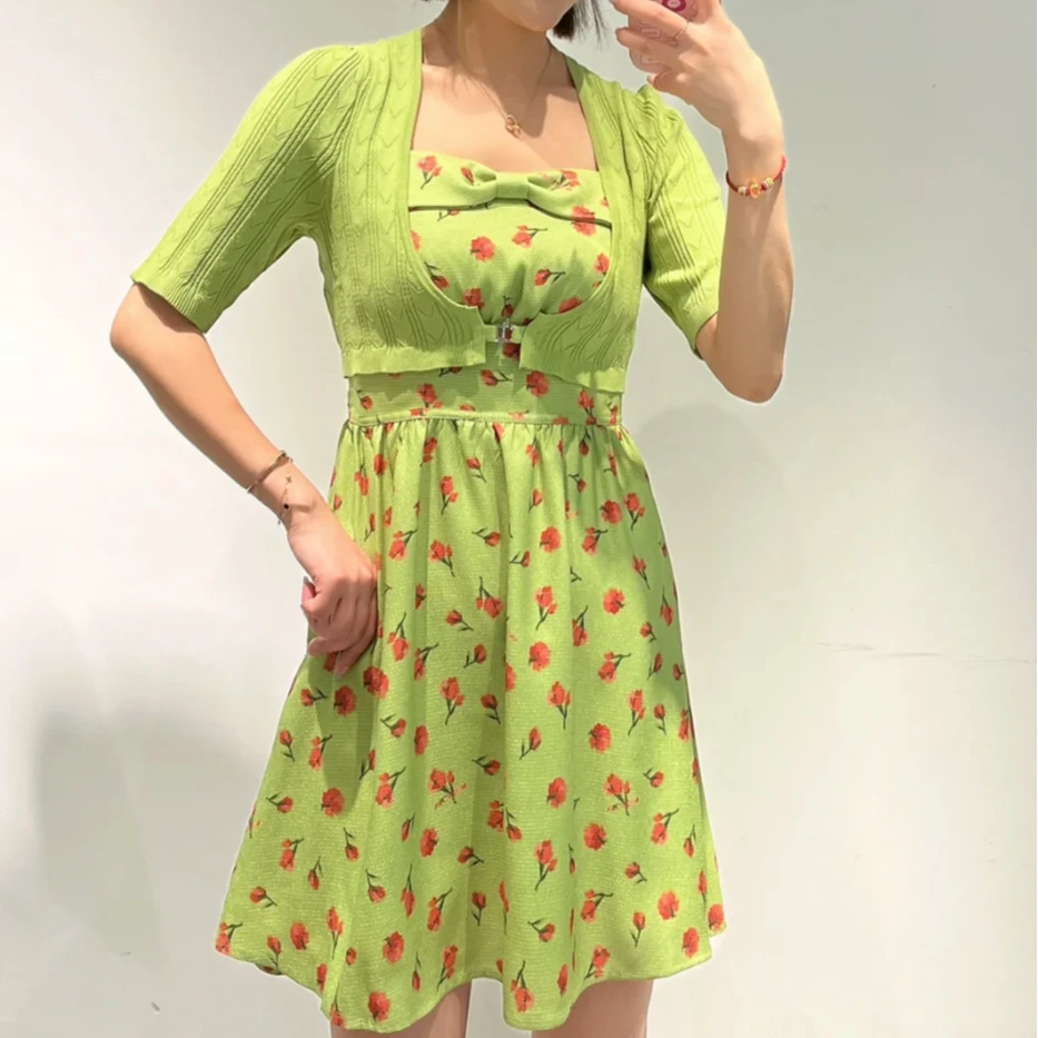 两件套印花连衣裙-0917