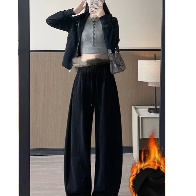 【李姑娘专属】8663高腰宽松显瘦弯刀运动裤