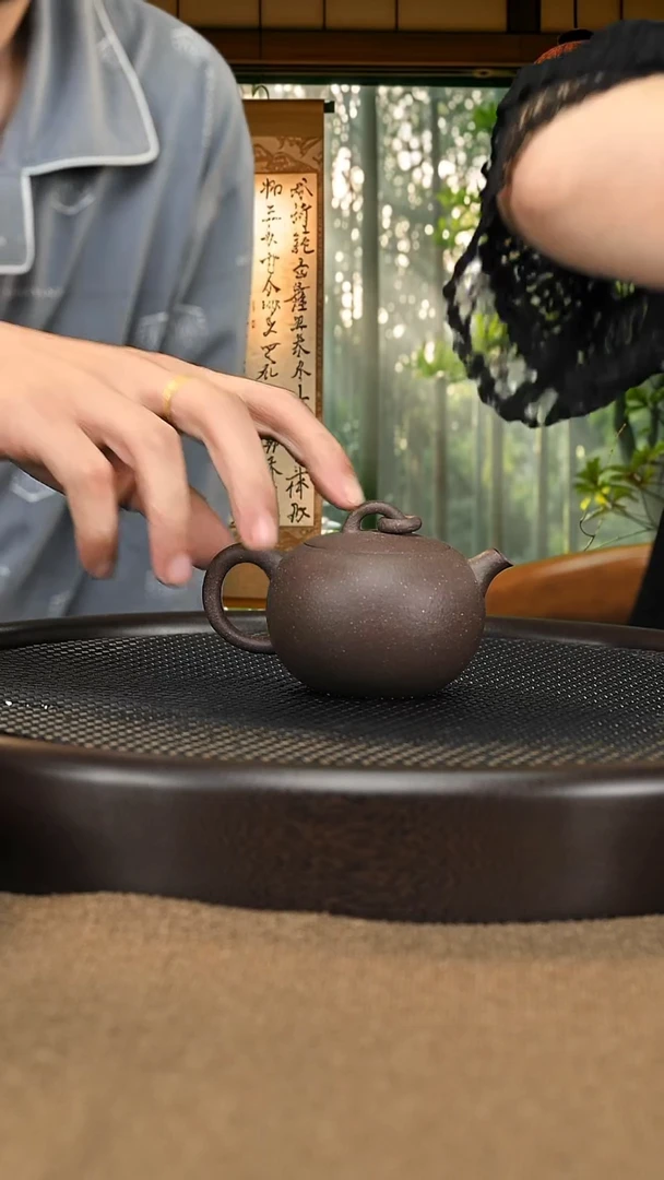 紫砂茶宠天青泥粗砂单圈西施