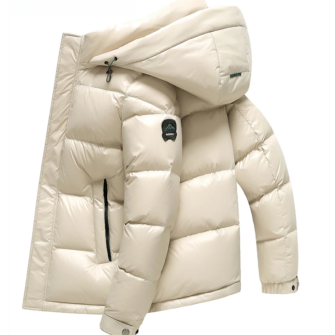 2025冬季新款男士加厚亮面面包羽绒服男短款鸭绒防寒保暖冬装外套