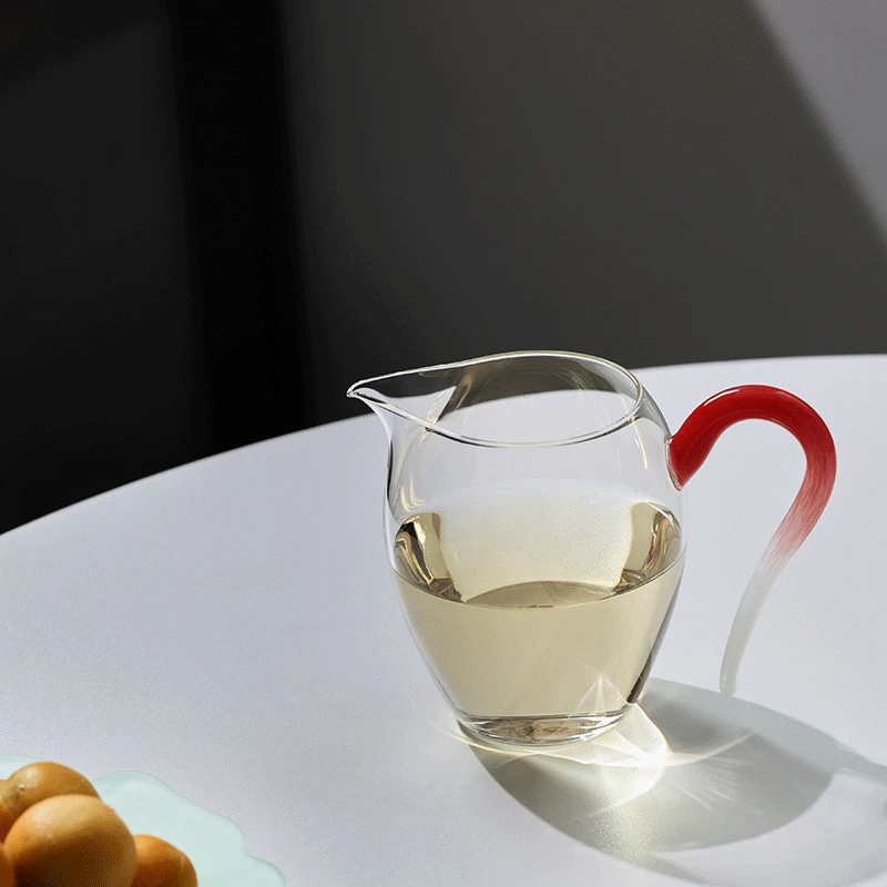 禾器红白·怡然茶海 高硼硅 玻璃公道杯 建议容量：300ml青红蓝色